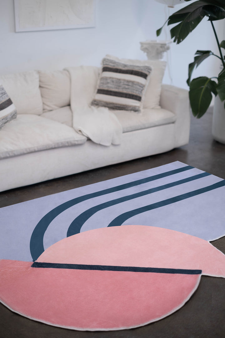 Closer Look at LanySpace Pink/Purple Irregular Rug 