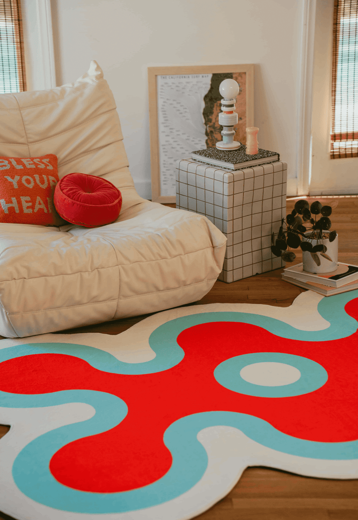 Closer look at LanySpace Irregular Coral Design Rug in Pink, 5x7