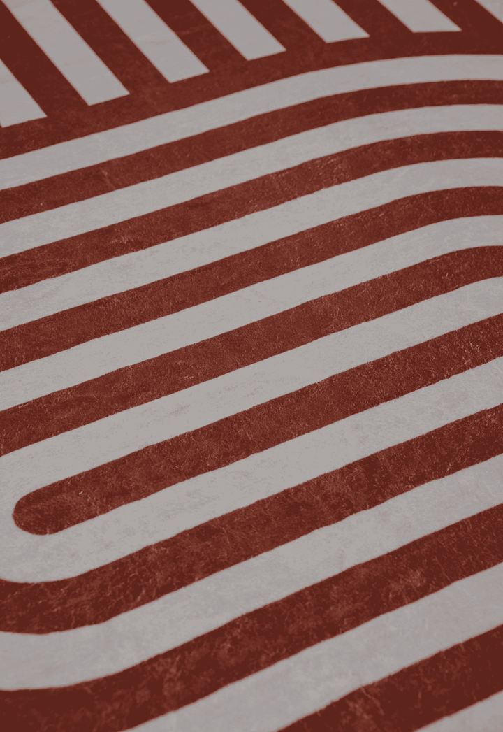 Details of LanySpace Curvy Brown Stripes Design Rug