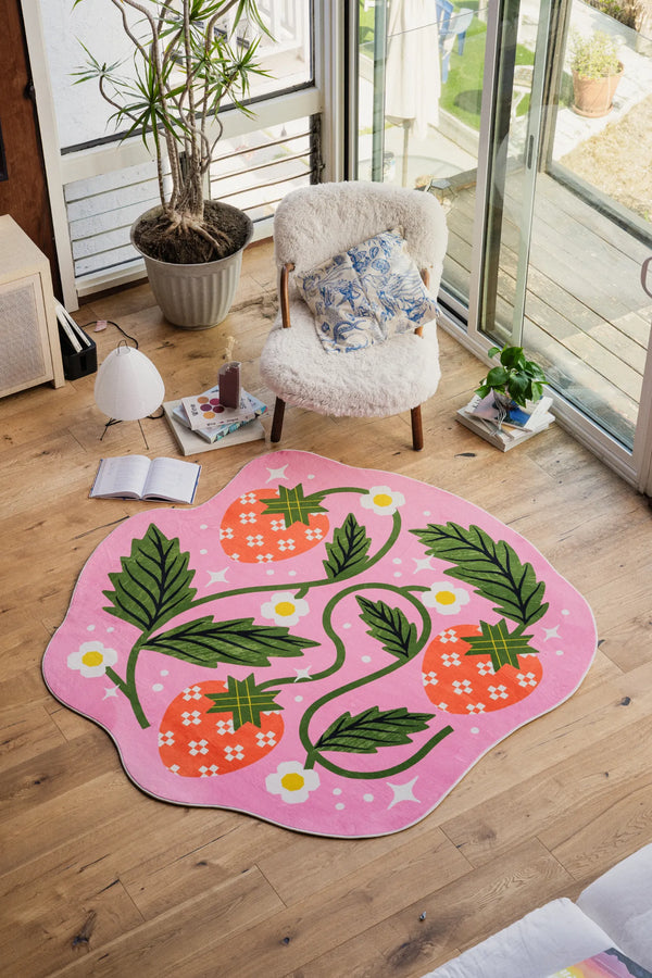 Megan Roy Irregular Sicilian Strawberry Pink Rug