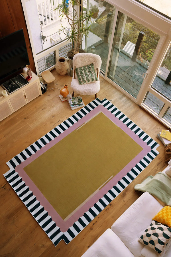 Keyboard Boarded Area Rug (7' x 10') in the living room