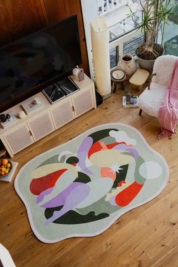 Maggie Stephenson Unique Shaped Moongrove Community Pastel Rug