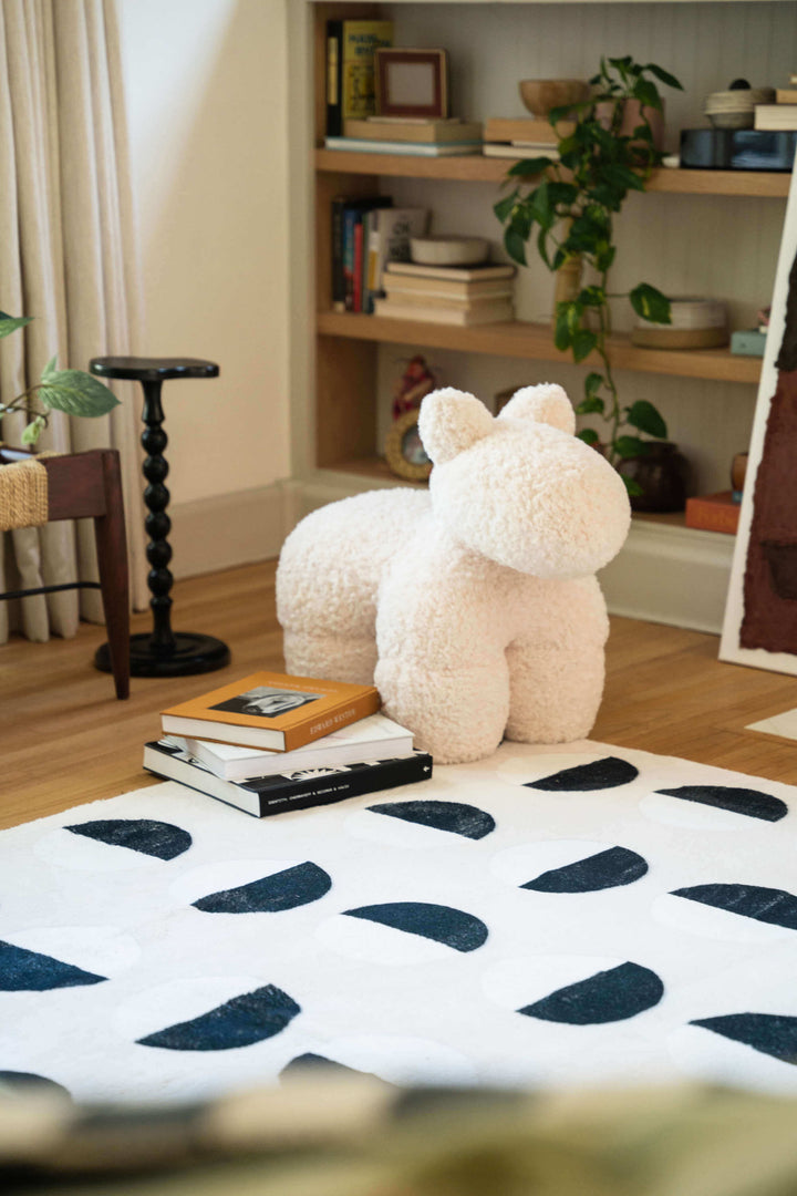 LanySpace Artistic Lunar Eclipse Rug with a pony chair