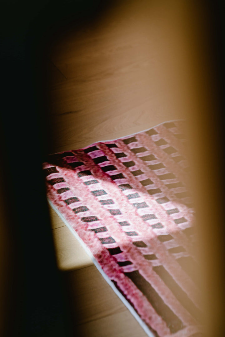 Closer Look at LanySpace Red Polka Dot and Stripe Pattern Rug