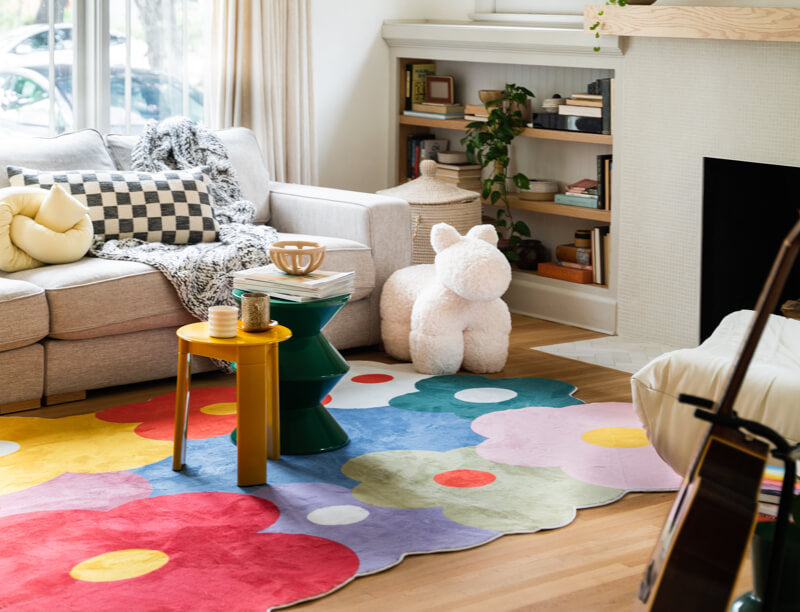 LanySpace Funky Flowers Rug in Living Room MB